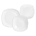 La Mediterránea Cuadrada 18PCS Vajilla de Porcelana Connor, 18 Piezas, Materiales Varios, Blanco