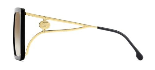 Carrera Women's Classic Squared Sunglasses, Black/Brown Shaded, 60/14/1303