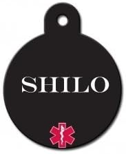 Medical Alert Personalized Custom Engraved Circle Pet ID Tags! (Small (7/8"-1-1/8"))