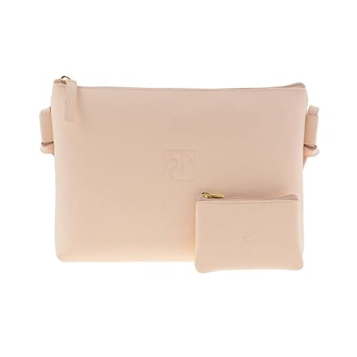 PAULA ALONSO PA Bolso Bandolera en Piel con Bolsillo Trasero Talla: U Color: BEIGE