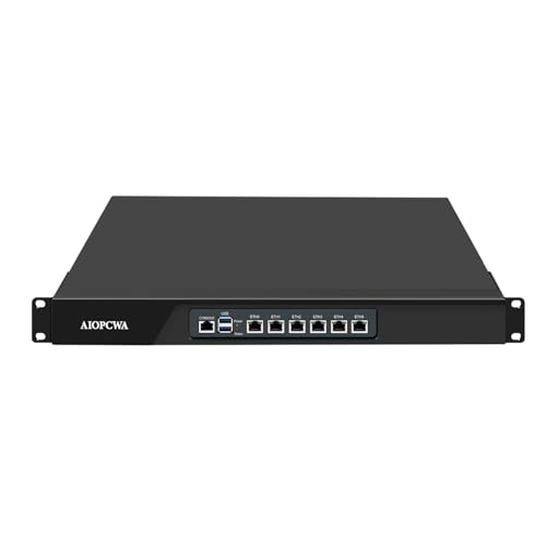 AIOPCWA 1U Firewall Appliance N305, 6 x i226-V 2.5GbE LAN Firewall Hardware VPN Router PC, DDR5 16GB RAM 512GB SSD OPNsense Hard