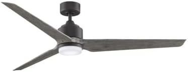 Fanimation TriAire Custom - 3 Blade Ceiling Fan with Light Kit - 15.92 Inches Tall and 64 Inches Wide - Matte Greige Finish - Weathered Wood
