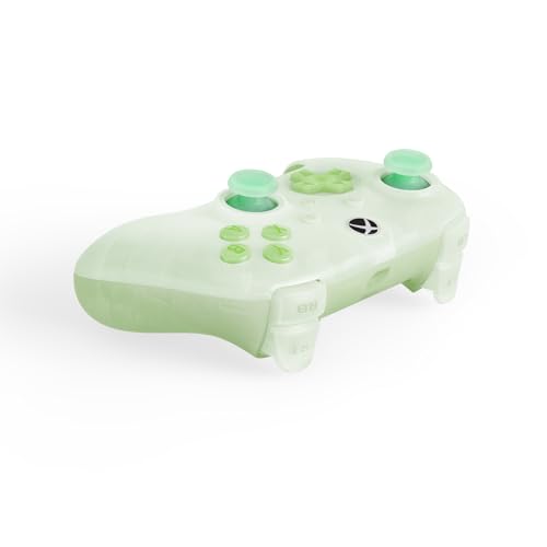 Image of 8Bitdo Ultimate Mini Wired Controller for Xbox with RGB Lighting Fire Ring, Hall Effect Joysticks and Triggers, for Xbox Series X|S, Xbox One, Windows 10 /11 - Officially Licensed (Translucent Green)