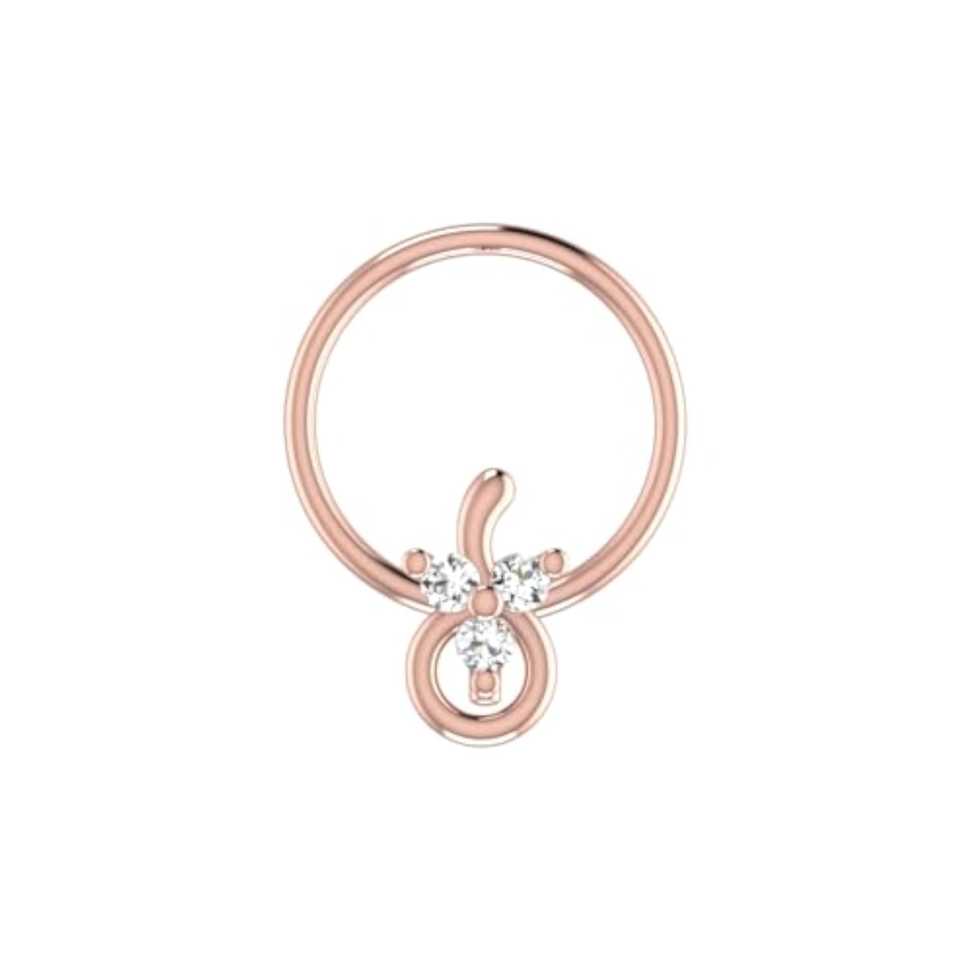 9K BIS Hallmarked Rose Gold Stud Nosering