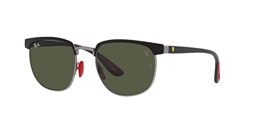 Ray-Ban Unisex Sunglasses Black Frame, Light Green/Silver Lenses, 53MM2