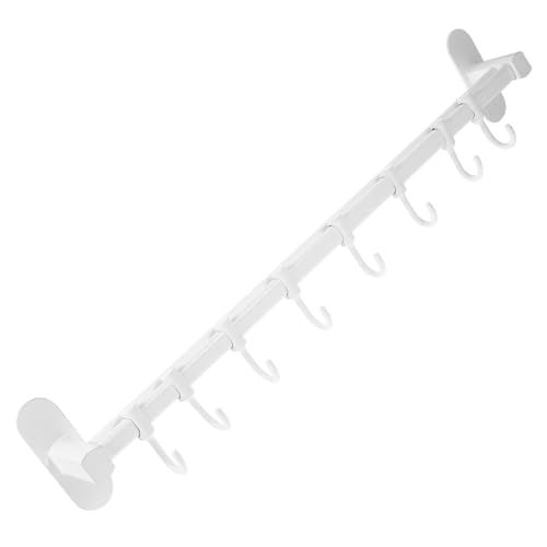 SOLUSTRE Space Saving Wall Mounted Kitchen Tool Rack with Movable Hooks Aluminum Hanging Rail for Pots Pans and Utensils Versatile Organizer for Stylish Home Decor