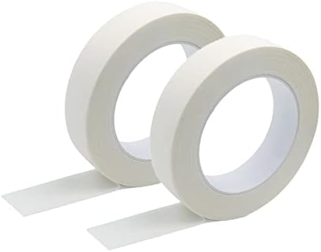 Zellykool Masking Tape 1 Inch, 2 Rolls Painter's Tape 1 Inch x 55 Yards, Painting Adhesive Tape for Painting, Home, Office, School Stationery, Arts, Crafts, Decoration (Beige White)