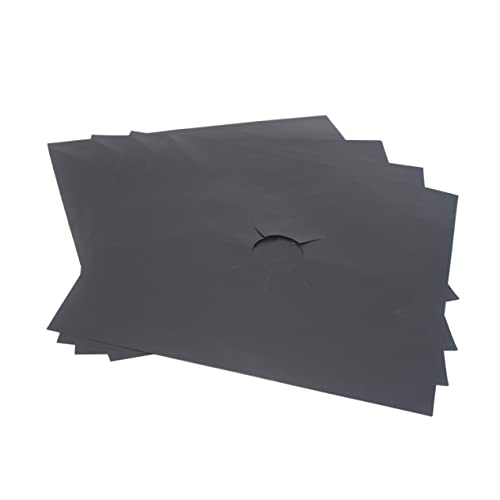 Gatuida 2 piezas para Placas de Gas Forro Antiadherente Reutilizable para Horno Resistente Orificio Central Precortado Adecuado para Cocinas de Gas Negro