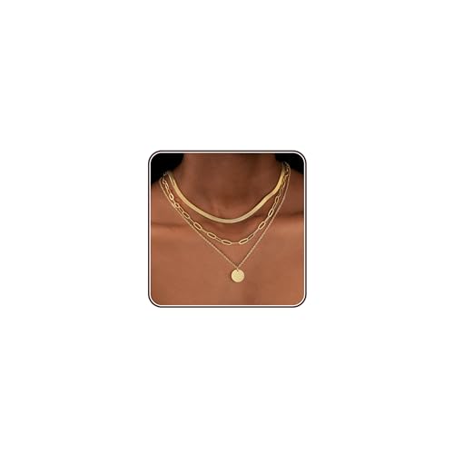 ZOERAY Kette Gold Silber Damen Halskette Goldkette Damen Wasserfest 18K Vergoldete Layering Ketten mit Anhänger Stapelbare Silberkette Lange Mehrreihige Necklace Modeschmuck...