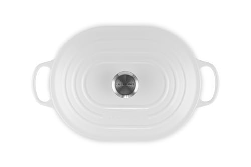 Image of Le Creuset Enameled Cast Iron Oval Casserole with Lid, 3.75 qt., White