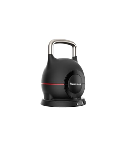 Burnlab Adjustable Kettlebell with 7 Weight Levels from 4-44 lbs. Perfect for Abs, Arms, Legs, (Dome kettlebell, 10 kg)