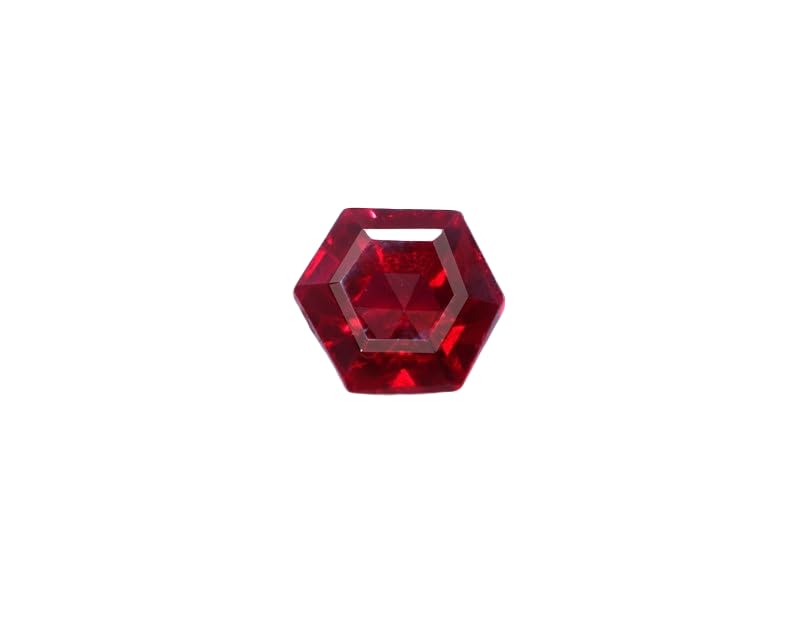 Rubis naturel 10x10x5mm de forme hexagonale pour fabrication de bijoux et pendentif DIY