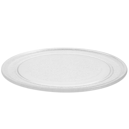 BESPORTBLE Plato Giratorio de Vidrio para Microondas de 24,5 Cm, Bandeja Giratoria Resistente, Repuesto Compatible para Horno Microondas, Superficie Lisa y Fácil Limpieza, Uso Doméstico