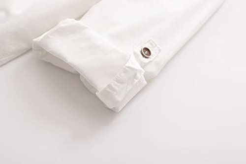 Teen Girls Long Sleeve Blouse Women Button Down Shirts Cat Embroidery Japanese Fashion Jk School Uniform With Bow Tie (As1, Alpha, L, Regular, White, Large) #TOP6