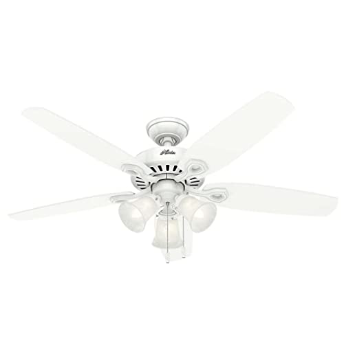 Hunter Fan Company 53236 Hunter Builder Plus Indoor Ceiling Fan with Lights and Remote Control, 52", Snow White Finish Hunter Fan Company 53236 Hunter Builder Plus Indoor Ceiling Fan with Lights and Remote Control, 52", Snow White Finish