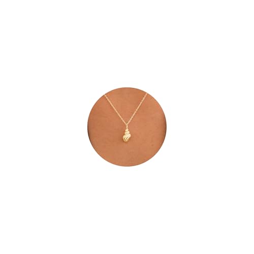 Plenky Gold Necklace for Women-14K Gold Plated Conch Shell Necklace