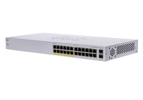 Cisco Business CBS110-24PP-D Unmanaged Switch | 24 GE-Ports | Partial PoE | 2 x 1G-SFP Shared | Begrenzter Lebenszeitschutz (CBS110-24PP-D) Cisco Business CBS110-24PP-D Unmanaged Switch | 24 GE-Ports | Partial PoE | 2 x 1G-SFP Shared | Begrenzter Lebenszeitschutz (CBS110-24PP-D)