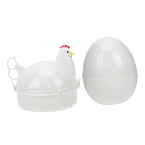 OFFSCH 2Pcs Household Egg Steamer Adorable Egg Shape Microwave Holder for Quick Cooking Compact and Lightweight Egg Boiler Machine for Students and Workers