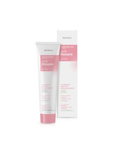 Alta Natura Maschera Viso Antirossore nutriente lenitiva riequilibrante 75 ml - Trattamento nutriente intensivo con Burro di Karité e Olio di Mandorle Dolci