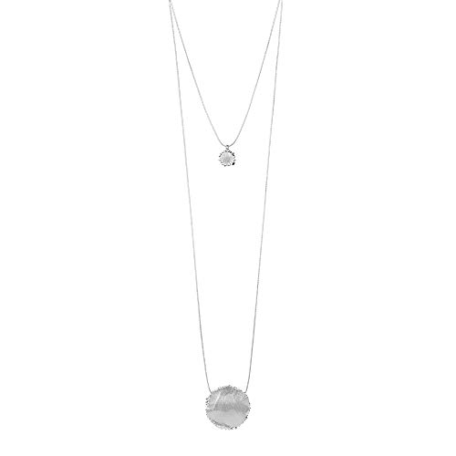 Preisvergleich Produktbild DANSK Smykkekunst Edge Round 2-in-1 Necklace Kette Silver Plating