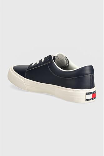 Tommy Jeans Herren Vulcanized Sneaker Skater Derby Schuhe, Blau (Dark Night Navy), 46 – Ansicht 4