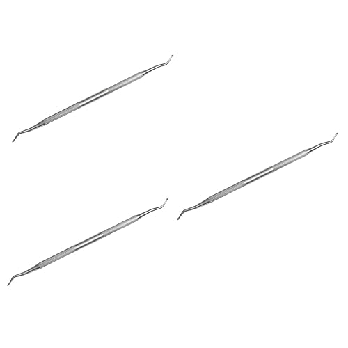 Beatifufu 3pcs Stainless Steel Cuticle Pusher Remover Spoon Nail Cleaner Tool for Men Women Professional Nail Care (g12)