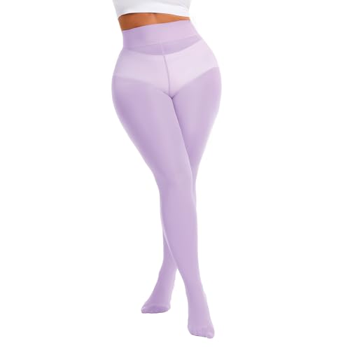Image of American Trends Plus Size Tights for Women Semi Opaque Stockings High Waist Pantyhose Nylons Soft Stretchy Tights