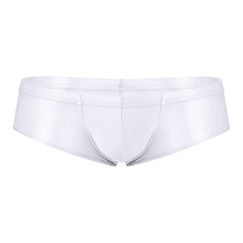 iiniim Mens Low Waist Silky Glossy Bikini Briefs Underwear Stretchy Boxer Shorts Swim Trunks