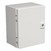 Rittal 8018126 Light Grey 16 Gauge Steel Sheet JB Hinge Cover Junction Box, 13-25/32" Width x 15-3/4" Height x 7-7/8" Depth