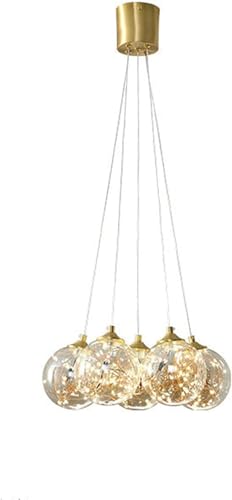Ligne de suspension en cuivre et lustre moderne chic à LED