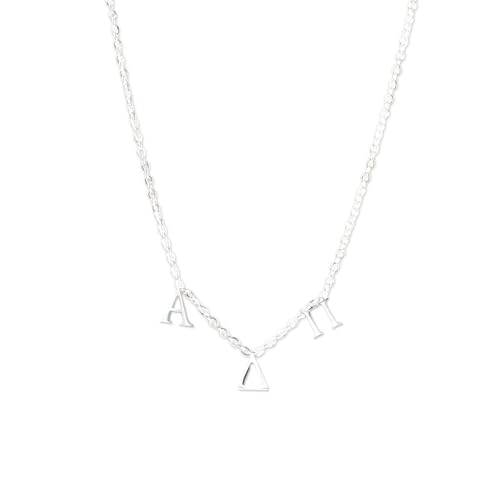 Sorority Shop Alpha Delta Pi Necklace - ADP Greek Letters Necklace, Silver Plated Sorority Gifts, Long-Lasting Alpha Delta Pi Gifts for Women