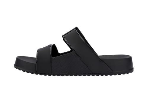 Melissa Cozy Connection Slide - Women's Fashion Sandals with Snakeskin Textural Pattern, Adjustable Buckle - Lightweight EVA Lug Sole - Stylish and Comfortable Slides