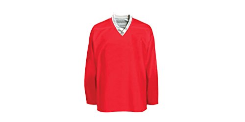 Pearsox Polyester 2 in 1 Reversible Ice Hockey Jersey for Men with Pull On Closure - Thick, Breathable, Quick Dry Fit High Strength Material Scarlet