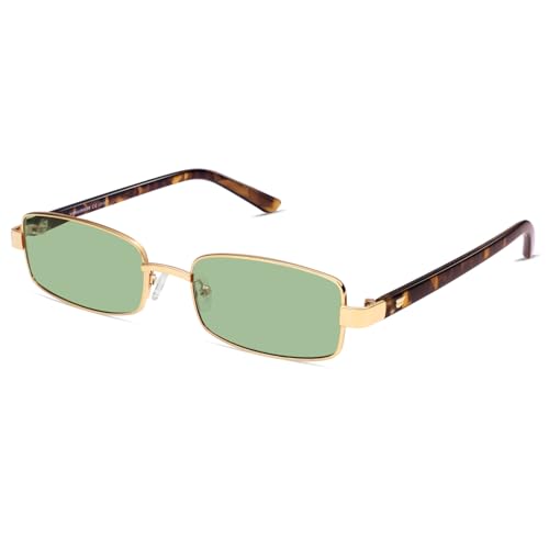 Image of VANLINKER Retro Rectangle Polarized Sunglasses for Women Men Small 90s Vintage Trendy Slim Narrow Rectangular Frame VL9684