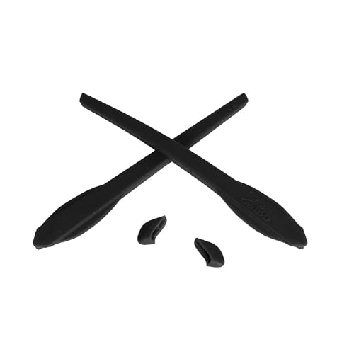 Walleva Rubber Kit For Oakley Flak 2.0/Flak 2.0 XL Sunglasses - 10 Options Available (Black)