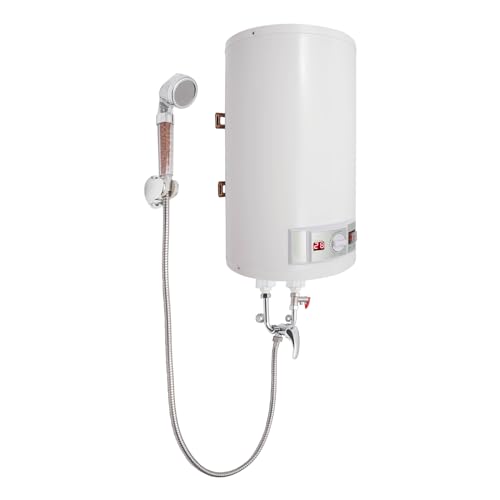 2000W Elektro Warmwasserspeicher Boiler 50 Liter Wasserboiler Warmwasserboiler Hängespeicher,LED und Thermometer,Wandmontage-Wasserboiler Warmwasserspeicher