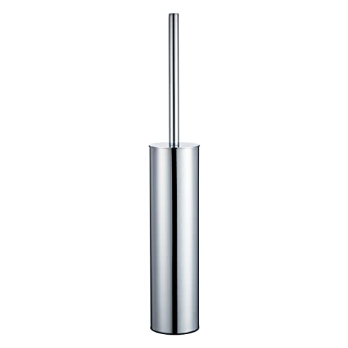 Image of Freestanding Luxury Toilet Brush 304 Stainless Steel Toilet Brush and Holder 19-Inches Tall Round Rust Resistant Anti-Odor and Easy to Clean with Polished Chrome Finished