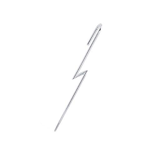 Minimalist Long Lightning Bolt Ear Cuff Wrap Hook Crawler Climber 925 Sterling Silver Catilage Earrings For Women Teen Girls Fashion Simple Personalized Punk Unique Geometric Piercing Gifts (Silver) #TOP11