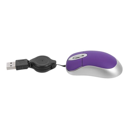 ELAYARD Ratón USB Retráctil Pequeño Cable Cómodo Agarre y 3 Teclas de Desplazamiento Compatible Portátiles y Ordenadores de Escritorio