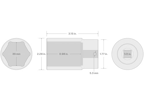 Image of TEKTON 1 /2 Inch Drive x 39 mm Deep 6-Point Impact Socket | SID23139