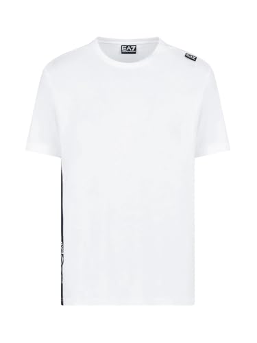 T-shirt EA7 haut de gamme blanc pour homme avec logo premium