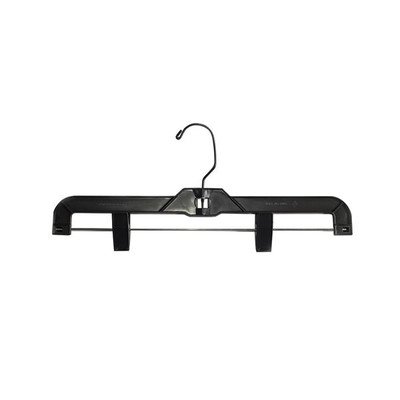 NAHANCO 2600PCBH Plastic Skirt/Pant Hanger with Black Metal Hook and Plastic Pinch Clips, Heavy Weight, 14