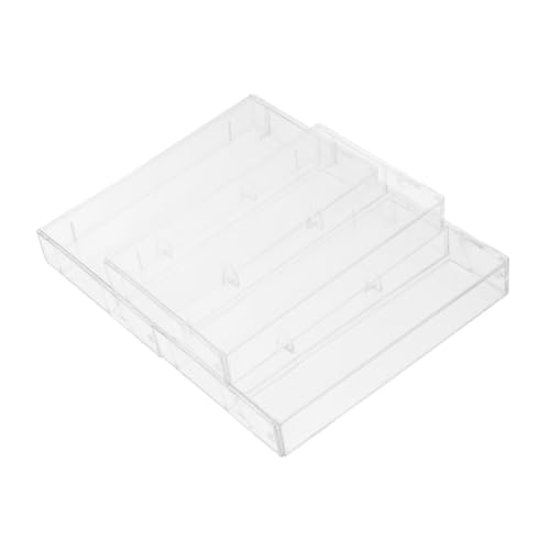 KICHOUSE 3Pcs Empty Cassette Box Transparent Plastic Audio Cassette Holder Durable Storage Case for Organizing Tape Cassettes Stackable Design for Home Use