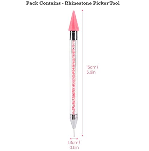 Red Square Rhinestone Picker Tool, Dual-Ended Diamond Painting Wax Pencil Gems Crystals Picker Pen Nail Art DIY Decoration Tool - Image 4
