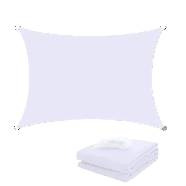 Voile d'ombrage imperméable 5x4m blanche pour jardin et terrasse