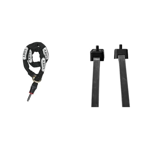 ABUS Rahmenschloss-Einsteckkette – Adaptor Chain 2.0 8KS & Spannbänder LH-Adapter - zur Befestigung von Rahmenschlössern am Rad - Schwarz