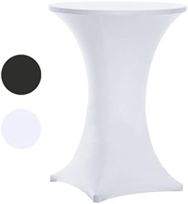 Tina 36x43 Cocktail Spandex Stretch Square Corners Tablecloth White