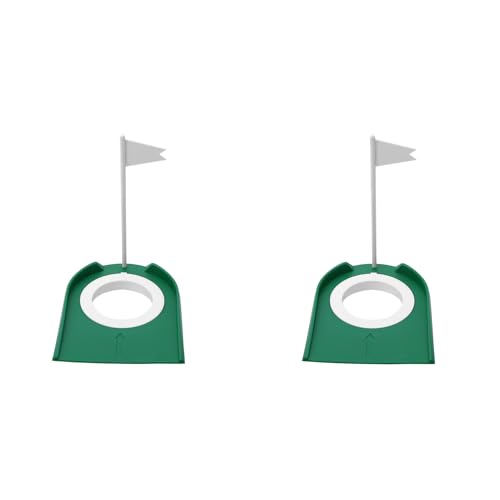 2Pcs Golf Putting Cup, Indoor Outdoor Plastic Golf Putting Cup Hole with Flag Golf Hole Training Aids