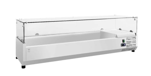 METRO Professional Vitrine réfrigérée à poser GHS1150, verre/acier inoxydable, 150.5 x 46 x 39.5 cm, 53 L, froid ventilé, 180 W, argenté