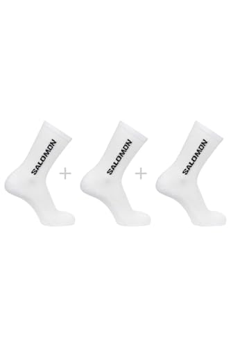 Salomon EVERYDAY CREW calze 3-pack, calze running e trail essenziali per uomo e donna, sport outdoor, White, 45-47